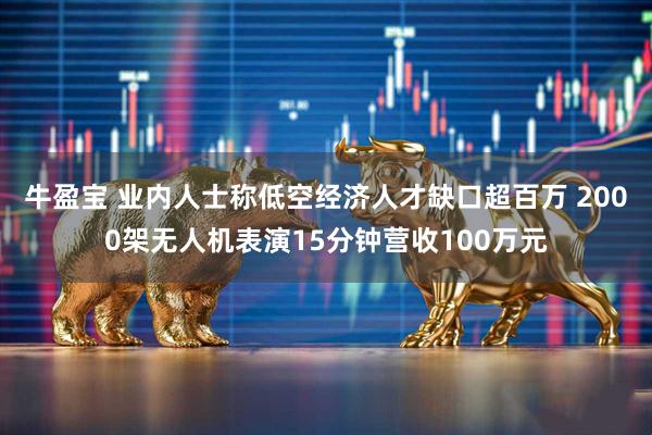 牛盈宝 业内人士称低空经济人才缺口超百万 2000架无人机表演15分钟营收100万元