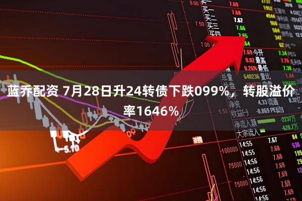 蓝乔配资 7月28日升24转债下跌099%，转股溢价率1646%